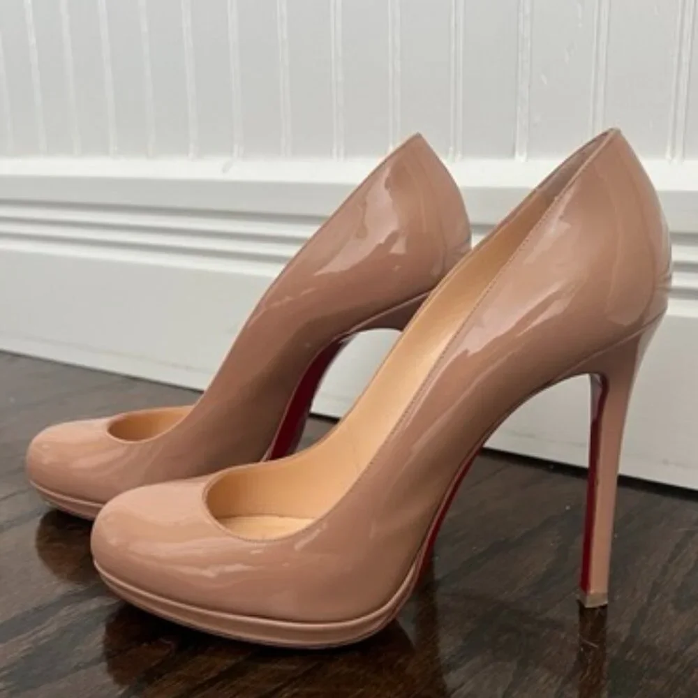 Christian Louboutin Patent Nude Neofilo 120 PK1A 39.5 8.5 - Picture 8 of 12